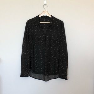 Maurice’s Black Printed Blouse Modern Size L